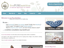 Tablet Screenshot of livepurenutrition.com